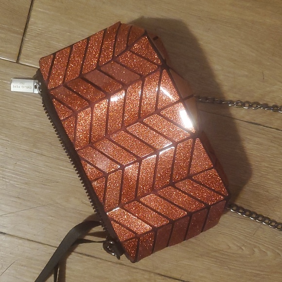 New Emilio Pepe Made in Italy Geometric Interchangeable Chain Bag. - Picture 10 of 14